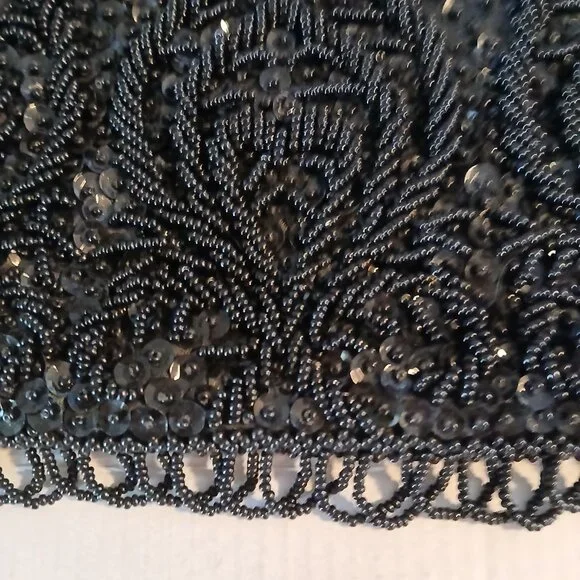 Richere Vintage Women's Black Beaded Evening Bag - Picture 2 of 7